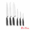 Set de Cuchillos Profesionales 6 piezas de Acero con Portacuchillos de Madera marca Italiana Pintinox