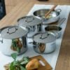 Set Vanitosa Cacerolas, ollas y tapas de acero inoxidable marca tognana