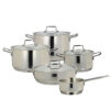 Set Vanitosa 9Pzs Cacerolas, ollas y tapas de acero inoxidable marca tognana